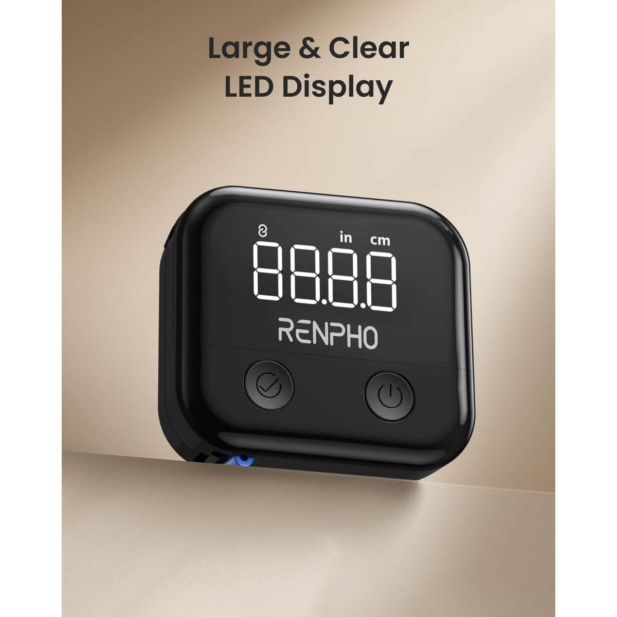 RENPHO Smart Body Measuring Tape for Weight Loss, Rechargeable, LED Display