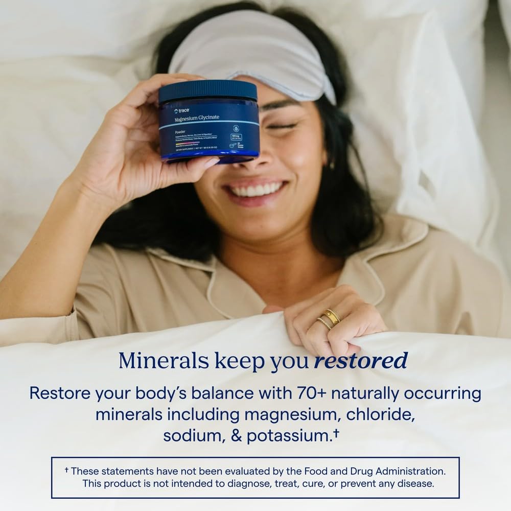Trace Minerals Magnesium Glycinate Powder, Mixed Berry Lemonade | High absorption chelated form, Gentle on stomach, ionic trace minerals, Calm muscles and mood