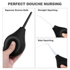 RANEU Enema Bulb Anal Douche Enema Kit for Women & Men with 3 Nozzles (4 Piece Set)