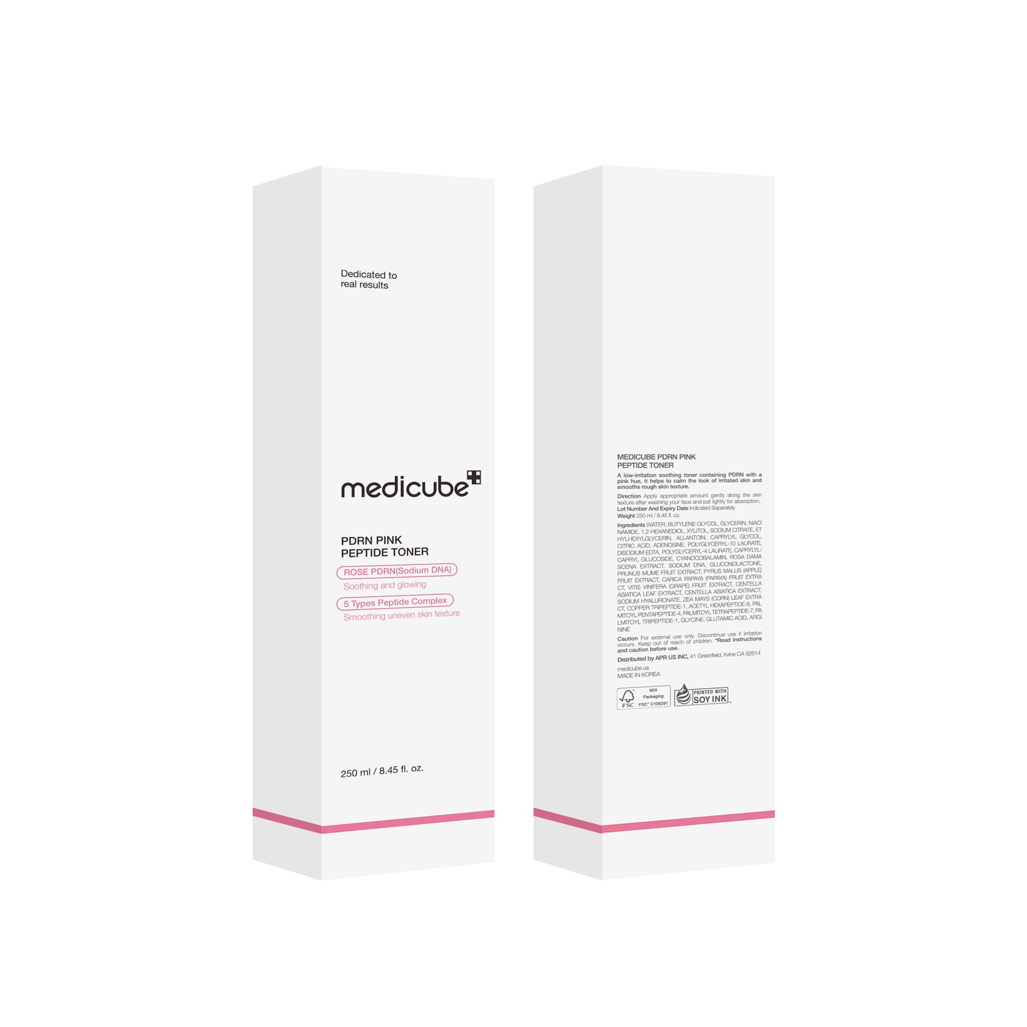 medicube PDRN Toner Rose PDRN Peptide Toner | Lightweight & Watery Toner with Rose PDRN, Peptides, Niacinamide - For Soothing & Calming, Korean Skincare, 8.45 fl.oz