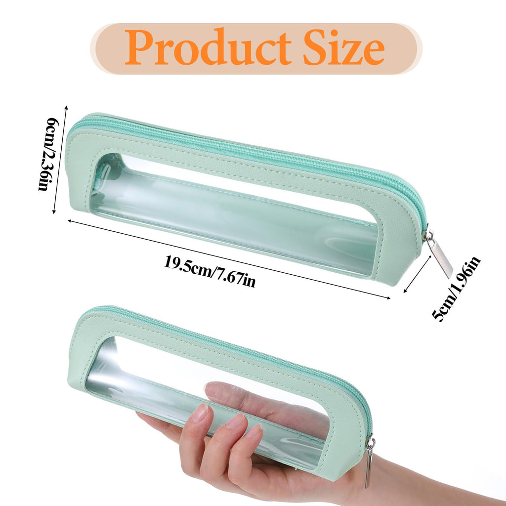 100% genuine Psyqtsuary small clear makeup bag in mint green. Ideal for cosmetics, dimensions: 19.5cm x 6cm.
