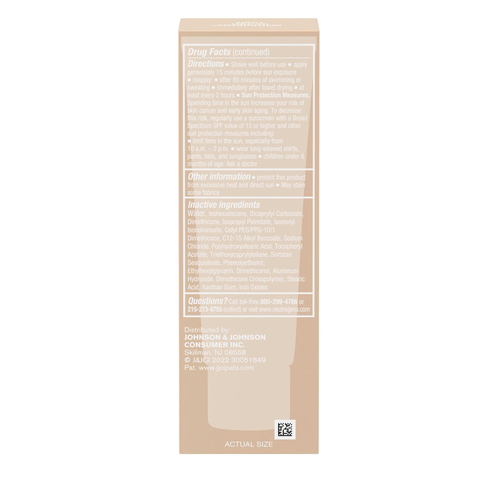 Buy now Neutrogena Purescreen+ Mineral UV Tint Face Liquid Tinted Sunscreen - with 100% Mineral Actives & Vitamin E, Enhances Natural Tone, Water Resistant, Broad Spectrum SPF 30, 1.1 fl oz at indiglob india