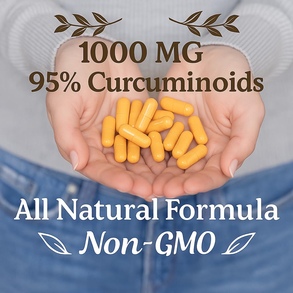 Me First Living Turmeric Curcumin 1000 mg 95% Curcuminoids, Bioperine 10 mg, 19x More Potent Than Others, Increased Absorption, Non-GMO, Organic Turmeric, Vegan, Gluten Free, 60 Capsules