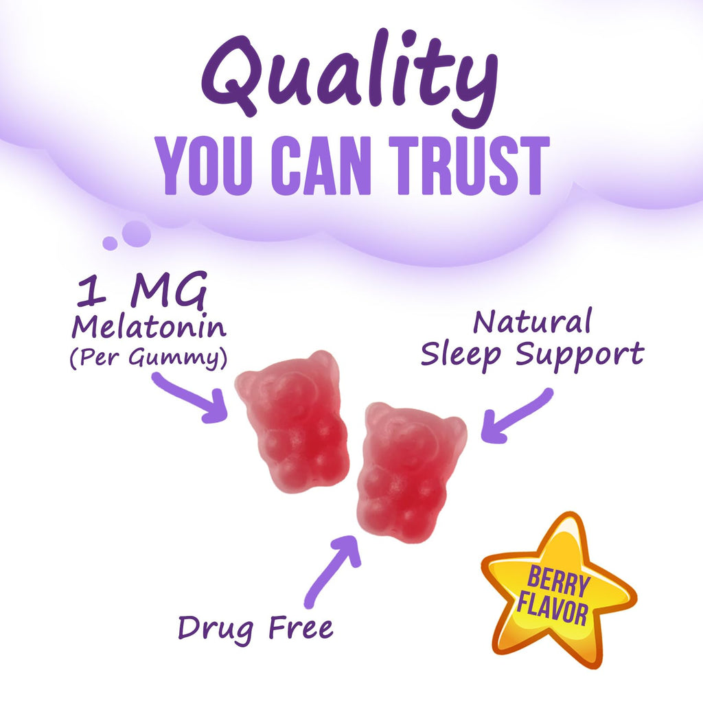 Kids Melatonin Gummies - 2mg Melatonin Per Serving - Children's Melatonin Gummy for Restful Sleep - Children's Chewable Sleep Supplement, Non-Habit Forming - Vegan, Natural Berry Flavor - 60 Gummies