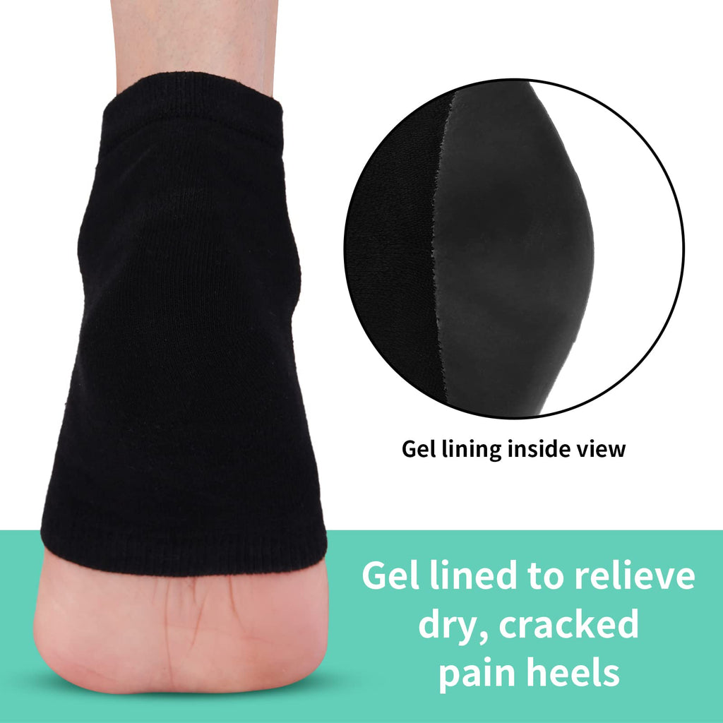 Vaincre 4 Pairs Toeless Gel Heel Socks for Women Overnight Foot Repair