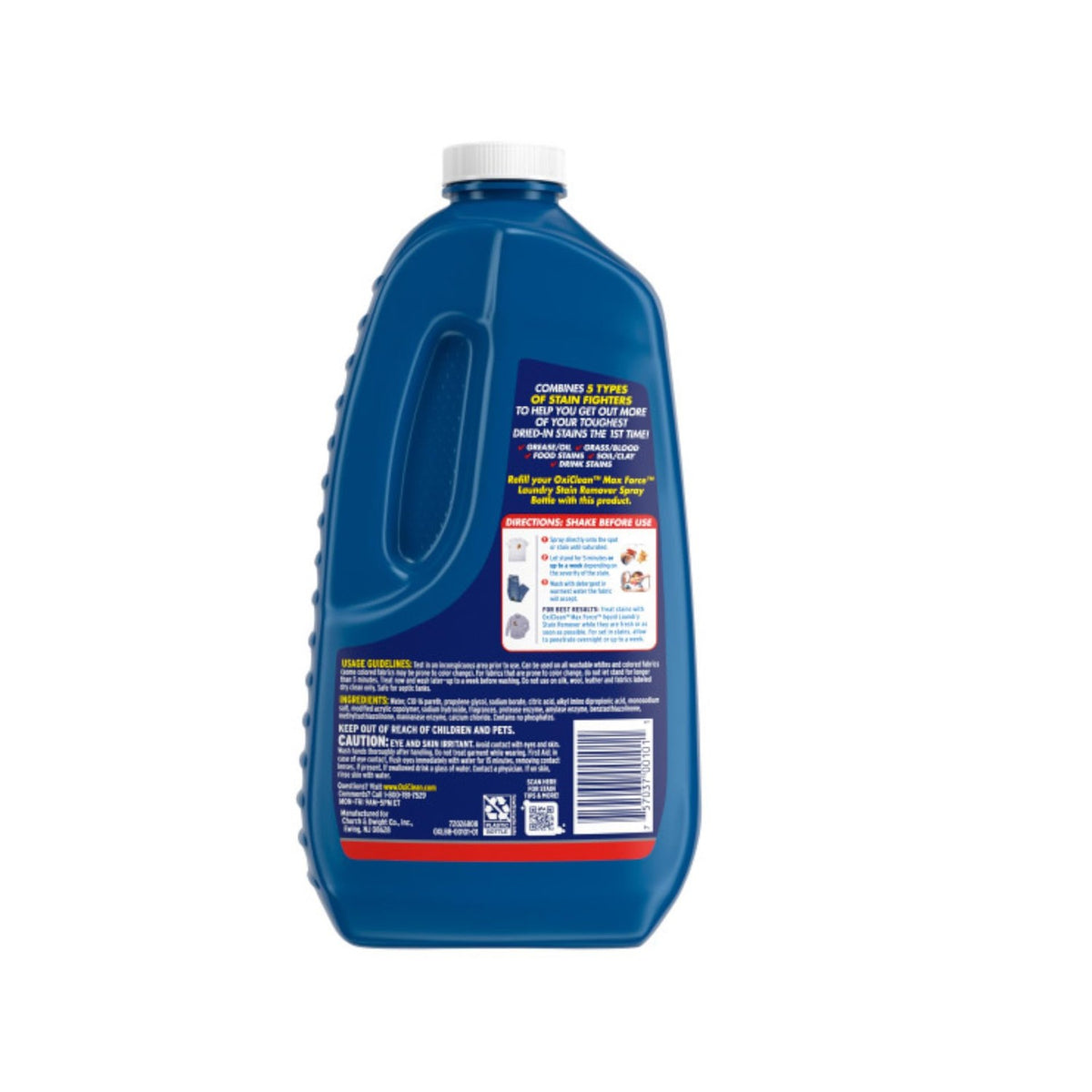OxiClean Max Force Laundry Stain Remover Spray, 12 fl oz + 48 Fl Oz Refill Bottle Kit 60 Fl Oz Total