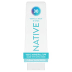 Native Mineral Sunscreen Lotion SPF 30, Vanilla Milk & Shea Scent, with 100% Mineral Zinc Oxide for Face & Body, Hawaii Compliant, Vegan, No White Cast - 7 oz