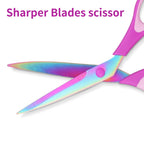 Fabric Scissors, Dressmaking with Titanium Plated Stainless Steel, Tailor Scissors for Cutting Fabrics and Leather, Set of 2
