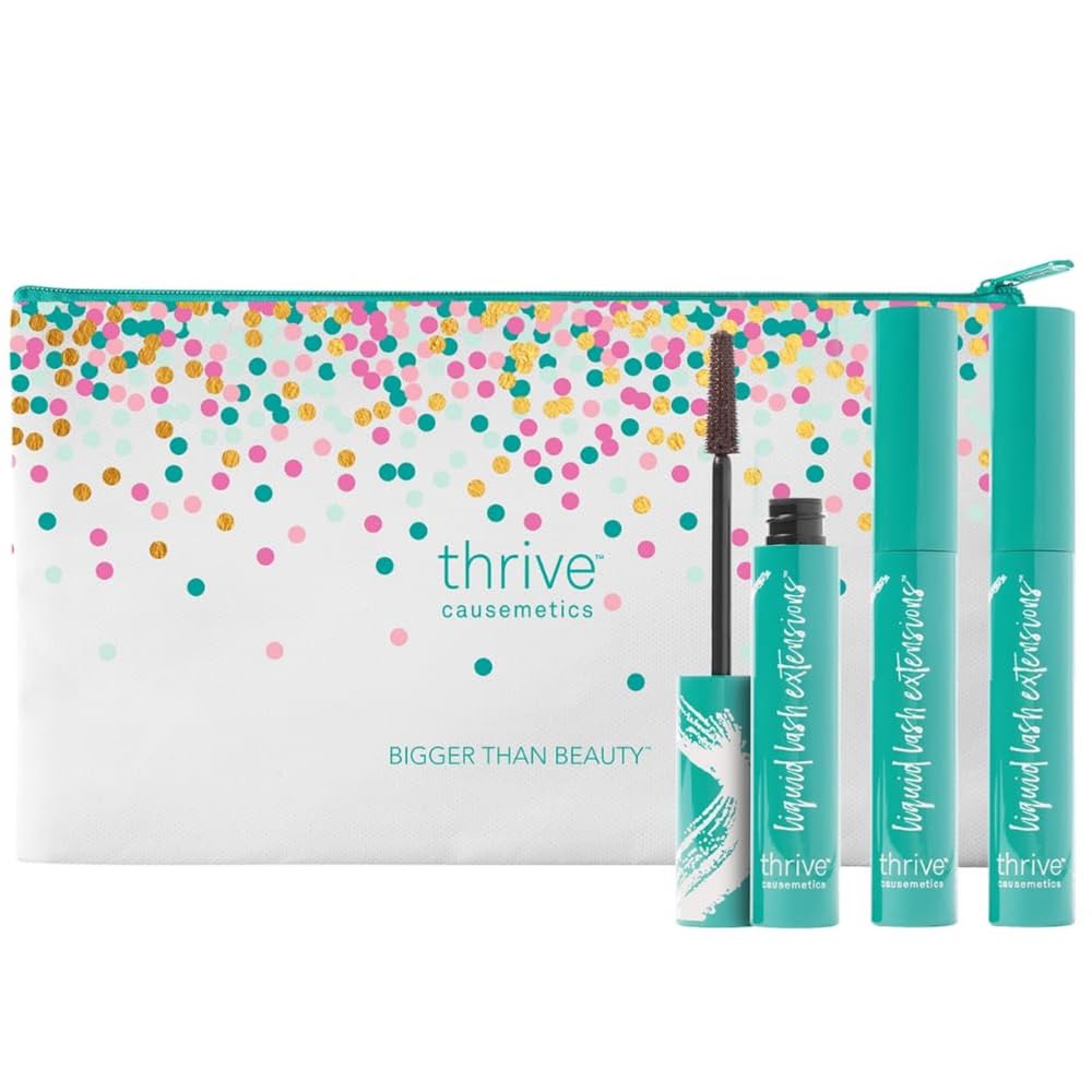 Thrive Causemetics Liquid Lash Extensions Mascara, Brown Black Shade | Tubing Formula Lengthens, Volumizes & Curls, Smudge Proof, Washable, No Clumping or Flaking, Cruelty Free, Crystal Shade