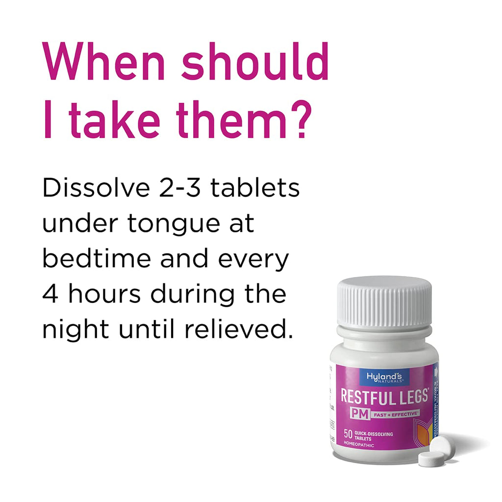 Hyland's Restful Legs PM, Nighttime Formula, Calms Agitated Legs so You Can Sleep, 50 Quick Dissolving Tablets (Pack of 2)