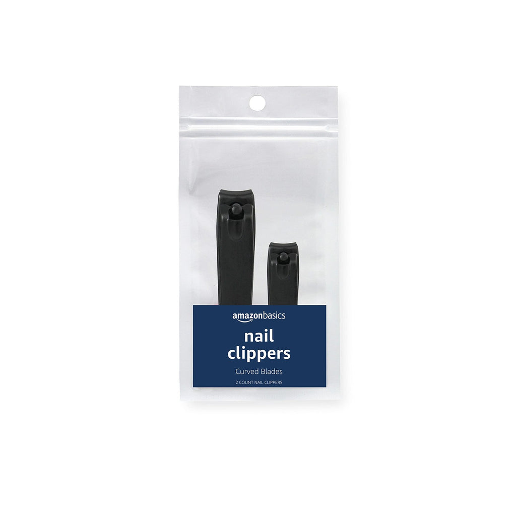Amazon Basics Toenail and Fingernail Clipper Set, Nail Clippers, Grooming Tool, Black