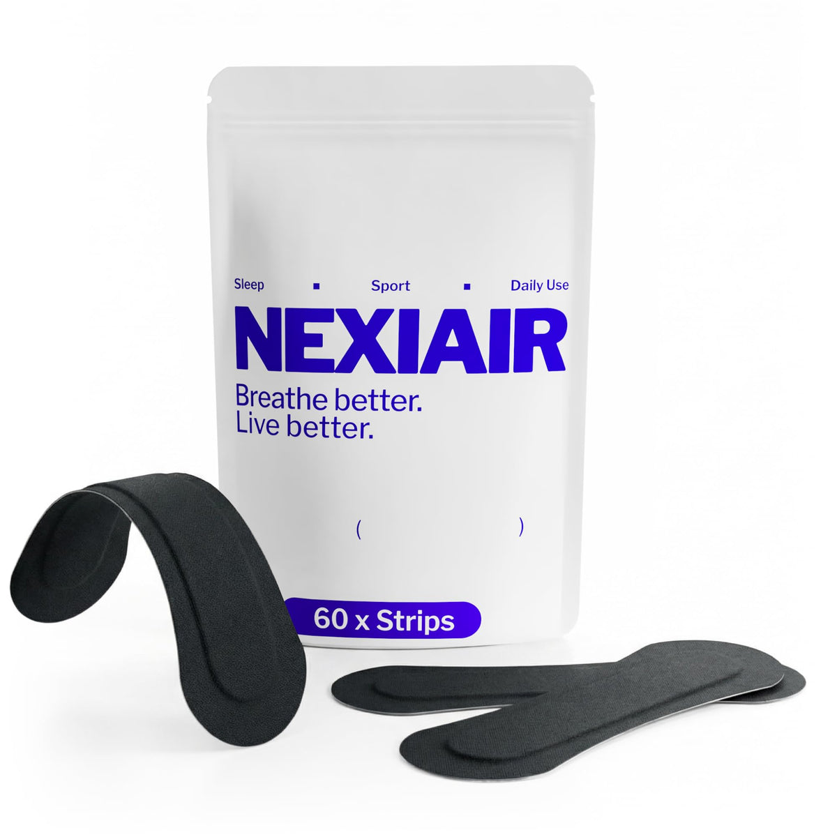 Black Nasal Strips for Men & Women (60 Count)