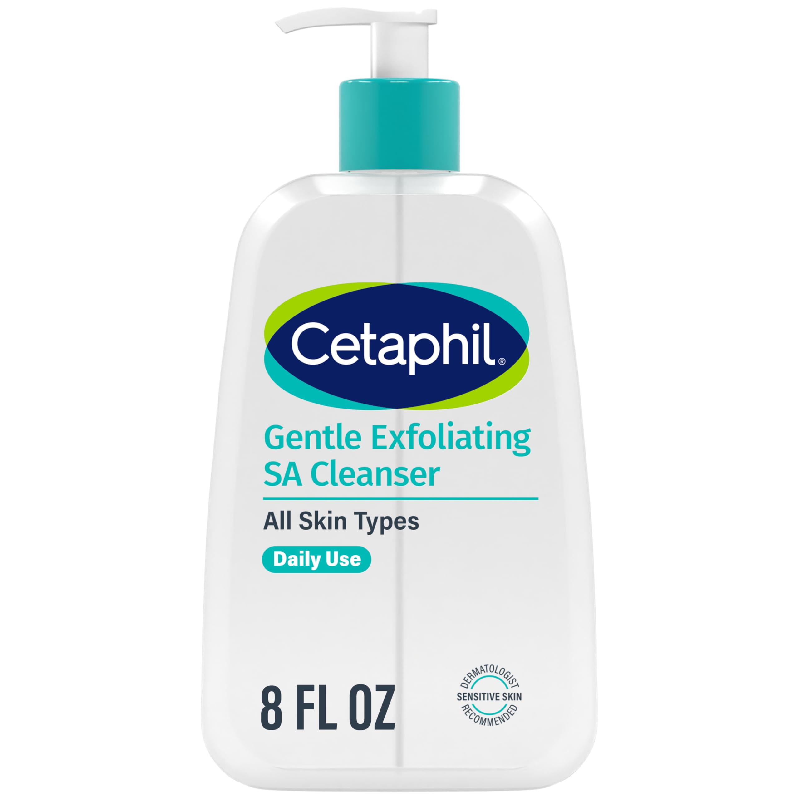 Cetaphil SA Gentle Exfoliating Face Wash, Salicylic Acid Cleanser, 8 fl oz | Foaming Face Wash, Salicylic Acid, Acne-Prone And Sensitive Skin, All Skin Types, Dermatologist Recommended, 8 Fl Oz Pump