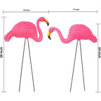GIFTEXPRESS Pink Flamingos Yard Decorations - 2 Pack Extra Large 24" Tall Plastic Flamingo Statue w/Metal Stakes - Lawn Ornaments & Garden Decor for Outdoor Parties