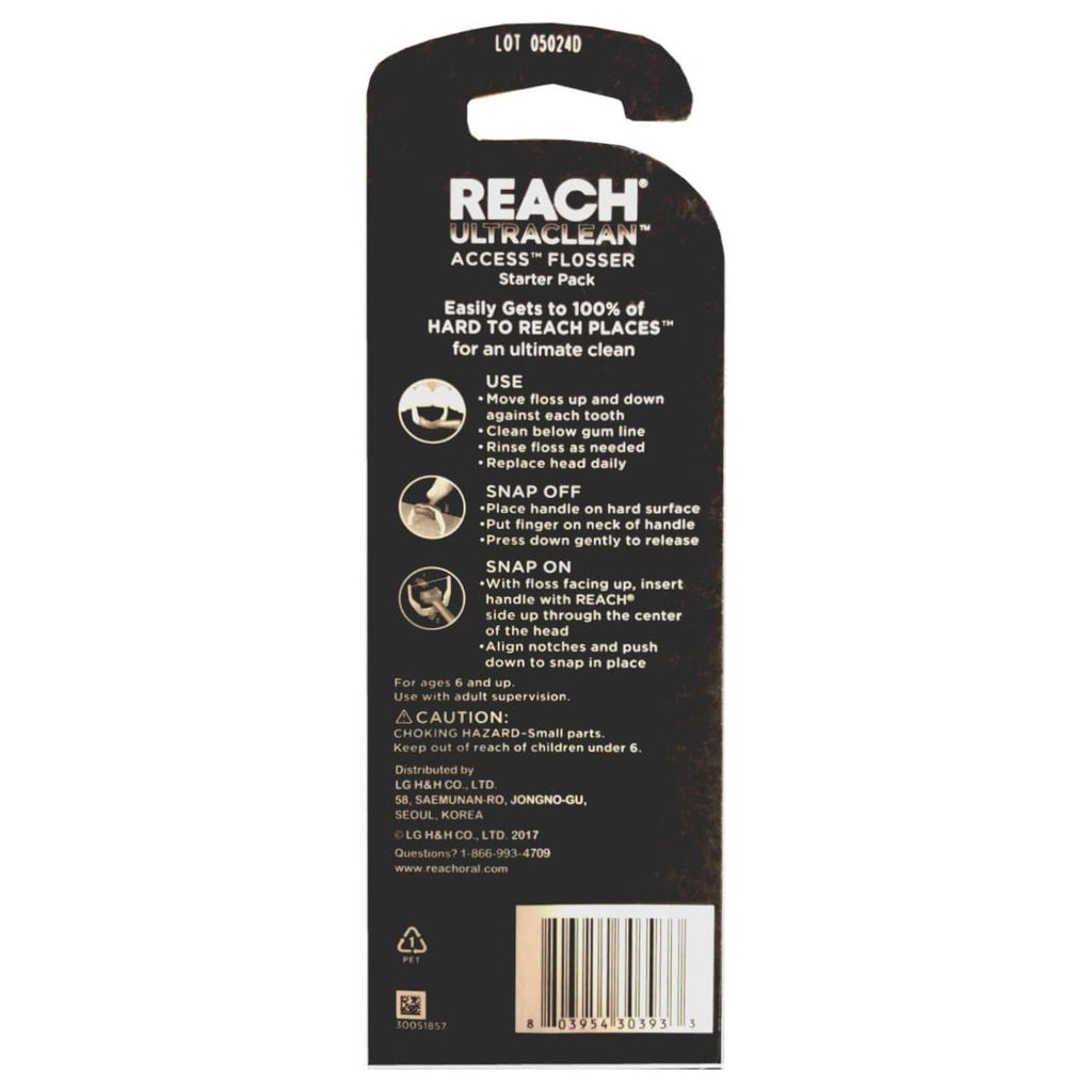 Buy now REACH Ultraclean Access Flosser + 8 Refill Dental Flosser Heads, Oral Care and Hygiene (Pack of 2) at indiglob india