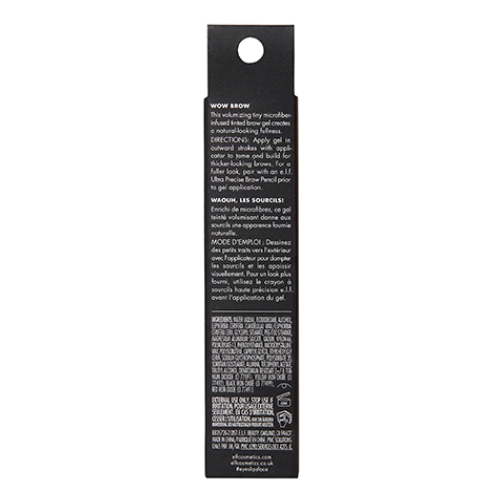 e.l.f. Wow Brow Gel, Volumizing, Buildable, Wax-Gel Hybrid, Creates Full, Voluminous-Looking Brows, Locks Brow Hairs In Place, Brunette