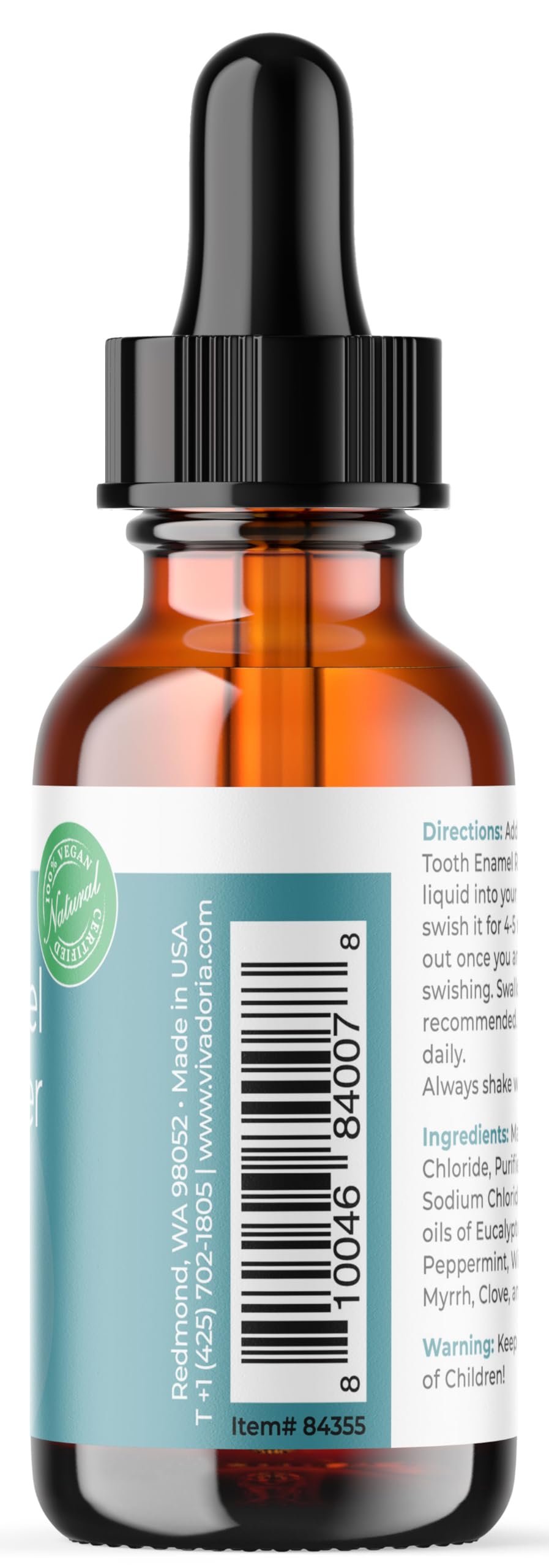 Viva Doria Tooth Enamel Remineralizing Liquid, Protects Tooth Enamel and Helps Keep Gum Healthy 1 fl oz