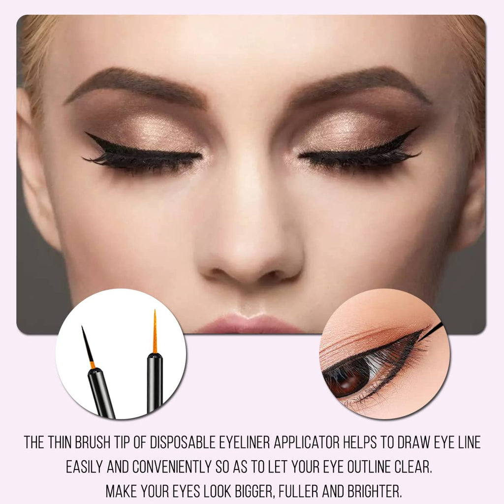 Buy now KINGMAS 100 Pack Eyeliner Brush, Disposable Ultra-fine Point Eyeliner Applicator Cosmetic Eye Wands Eye Liner Makeup Tool at indiglob india