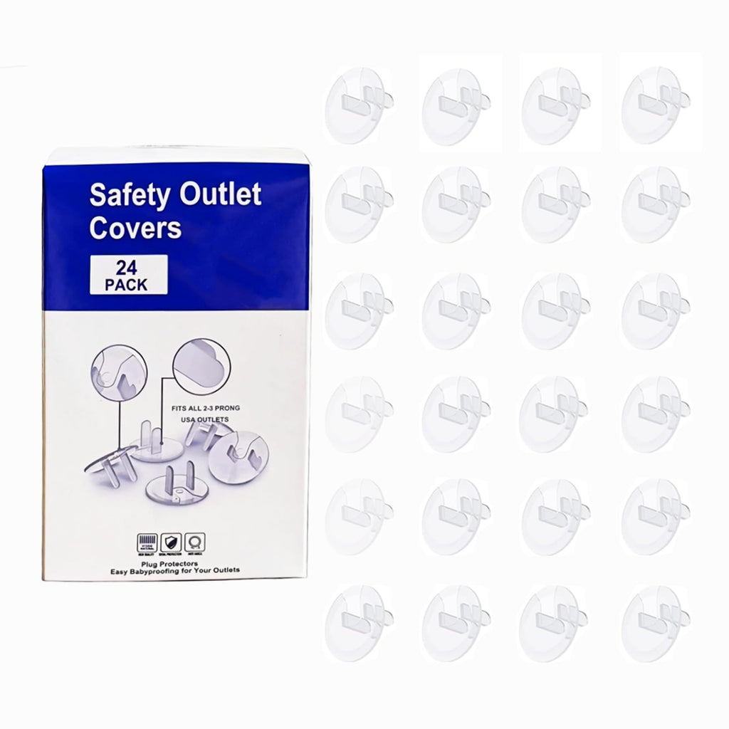 Clear Outlet Covers Baby Proofing Plug Covers (24 Pack)