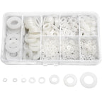 Buy now QTEATAK 510 Pcs White Nylon Flat Washer Assortment Kit for Electrical Connections on Household & Commercial Appliances, (M2 M2.5 M3 M4 M5 M6 M8 M10) at indiglob india