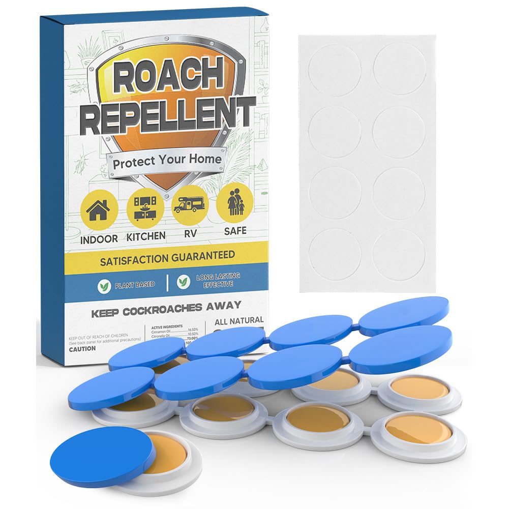 Roach Repellent Indoor, Helps Keep Cockroaches Away from Sink/Cabinets/Appliances/Storage Areas, Pet Safe Roaches to Home-8 Count