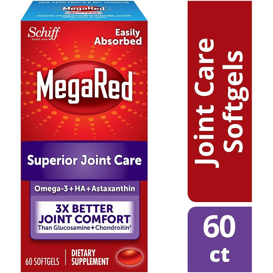 Buy now MegaRed 353mg Omega-3 Krill Oil Joint Care Supplement with EPA/DHA Fatty Acids, Antioxidants, Hyaluronic Acid, No Fishy Burp Aftertaste as with Fish Oil, 60 Count Softgels at indiglob india