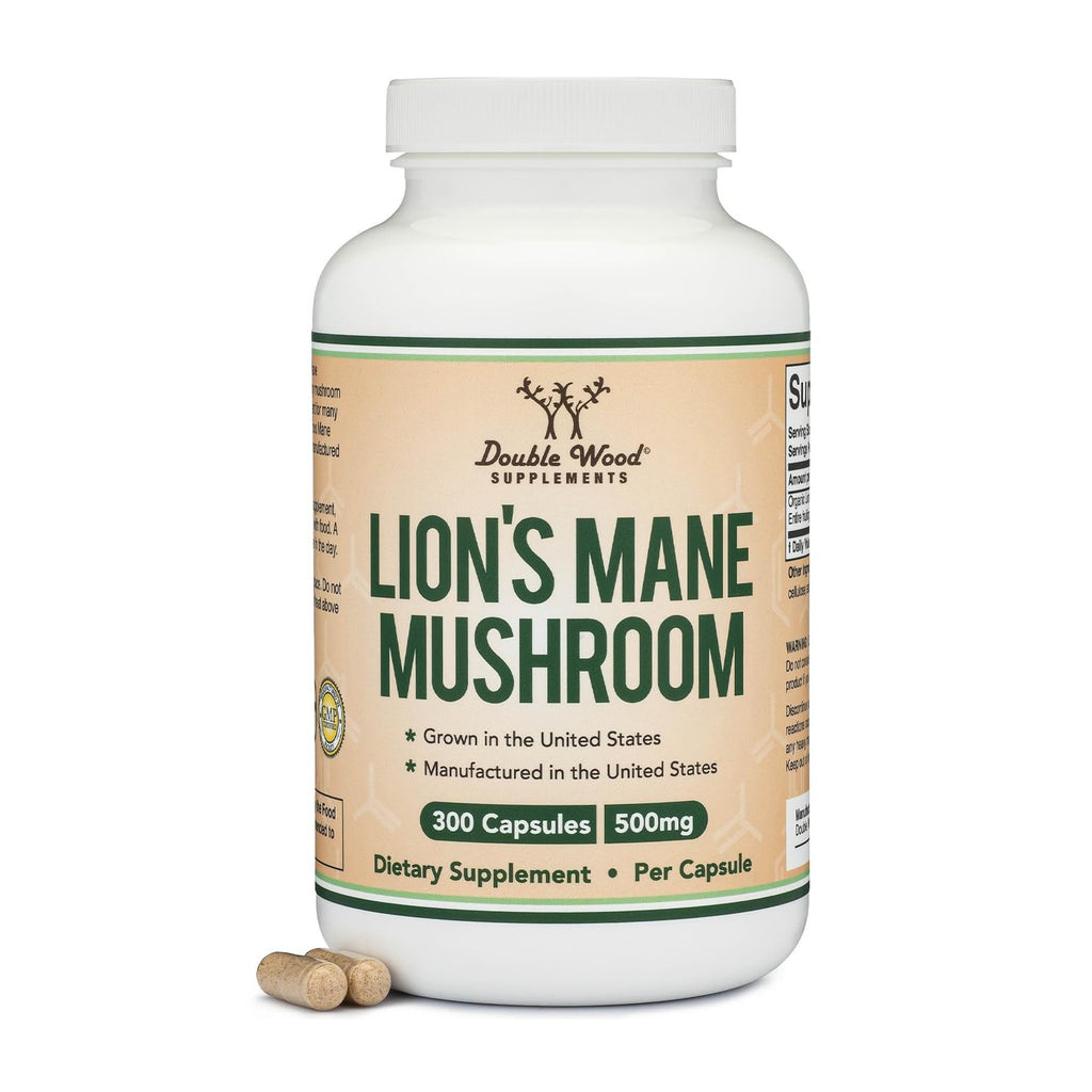 Organic Lion's Mane Mushroom 1,000mg, Memory + Focus Support, 120 Capsules | Supplement for Brain, Gut, and Heart Health, Grown in USA, Nerve Healthy (NGF) + Immune System Support, 3rd-Party Tested