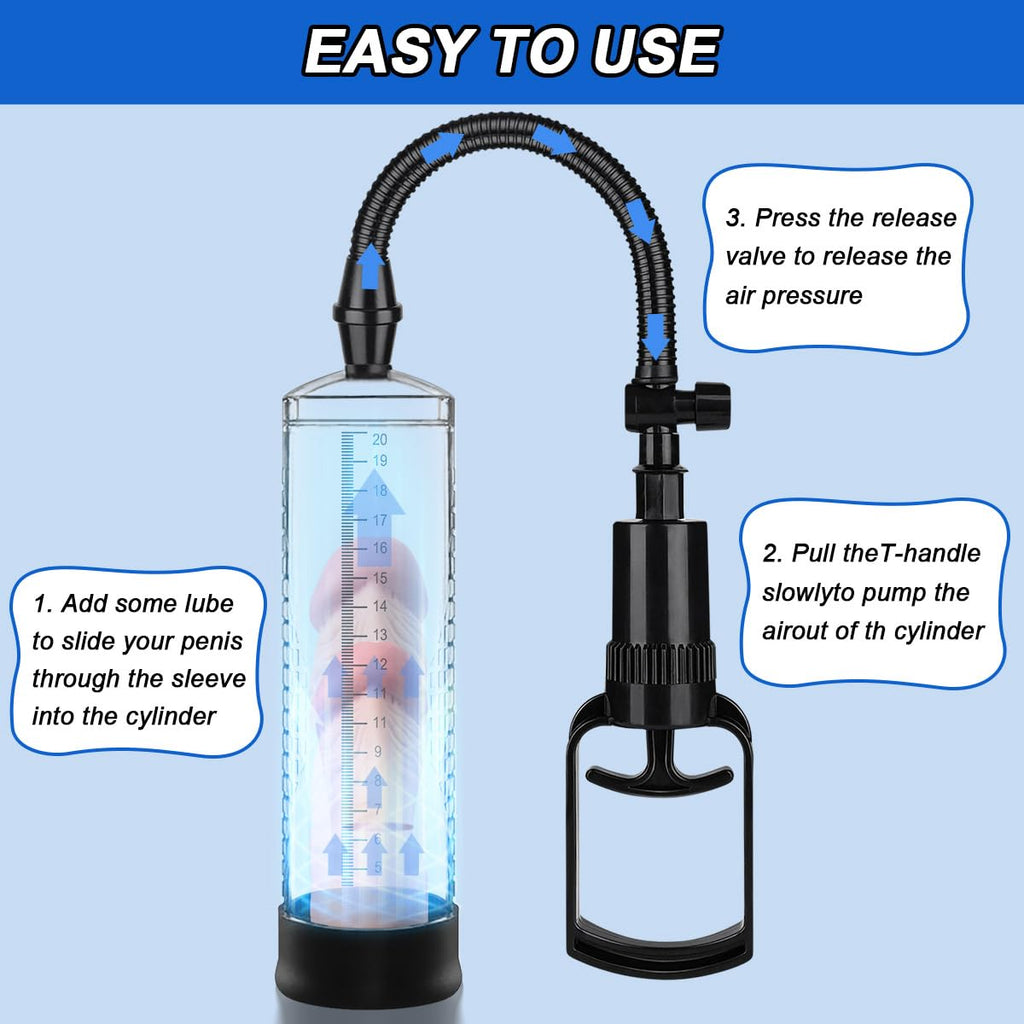 Penis Pump Extender Enlarger with 3 Penis Ring, Penis Pump for Men Erection & Enhancement, Penispumps for Enlargement Pump for Men Couple Stronger Bigger Erection, Manual Penis Vacuum Cock Sex