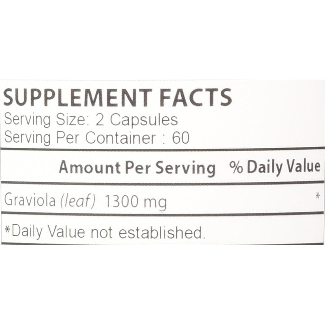Buy now Graviola 100% Pure Graviola 1300mg Per Servings 120 Capsules Per Bottle (Annona muricata) at indiglob india