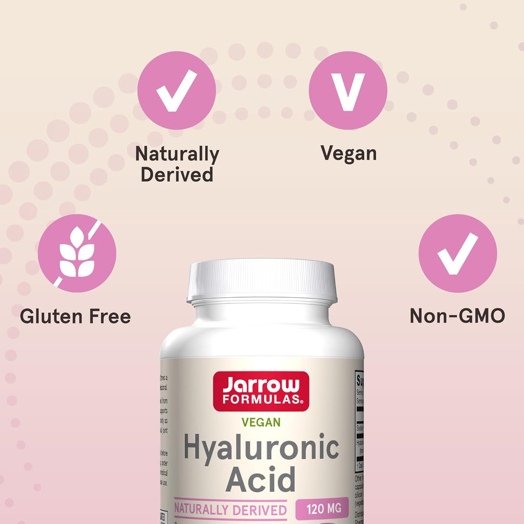 Buy now Jarrow Formulas Hyaluronic Acid 120 mg, Dietary Supplement, Skin Health Support, 60 Veggie Capsules, Up to 30 Day Supply at indiglob india