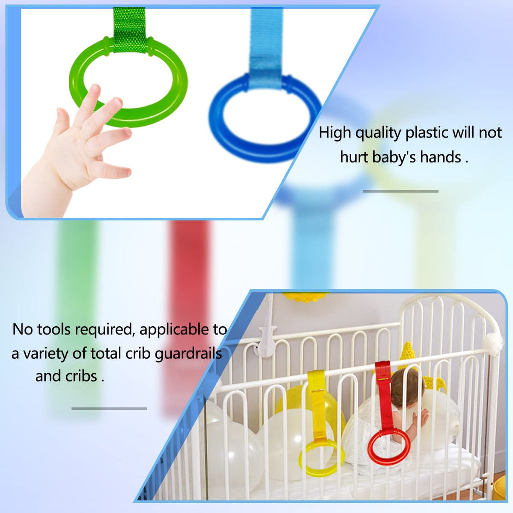 4 PCS Plastic Baby Crib Pull Rings Kids Walking Exercises Assistant Stand