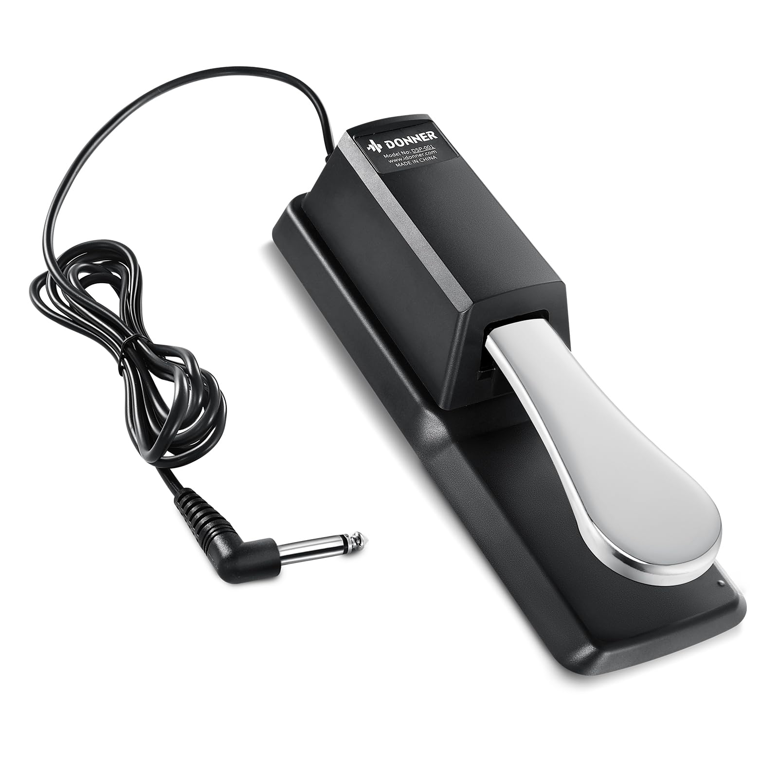 Buy now Donner DSP-001 Sustain Pedal for Keyboard, Universal Piano Pedal with Polarity Switch for Digital Piano/Piano Keyboard/MIDI KeyboardSynthesizer, 1/4'' (6.35mm) Input Plug, 63'' (1.6m) Cable DSP-001 Basic Black at indiglob india