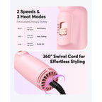 Bopcal Mini Travel Hair Dryer Brush, Dual Voltage Blow Dryer Brush in One