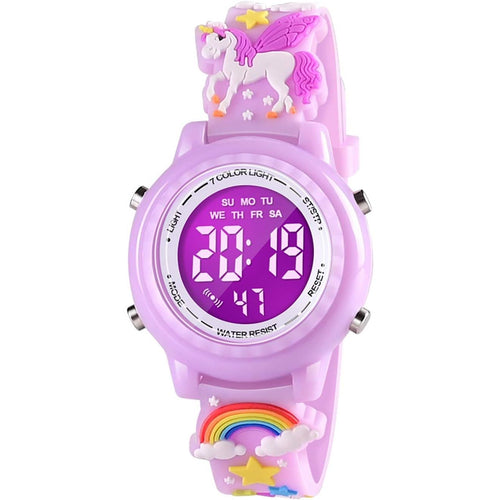 Buy now 3D Cartoon Waterproof Kids Watches with Alarm - Best Toys Gifts for Girls Age 3-10 at indiglob india