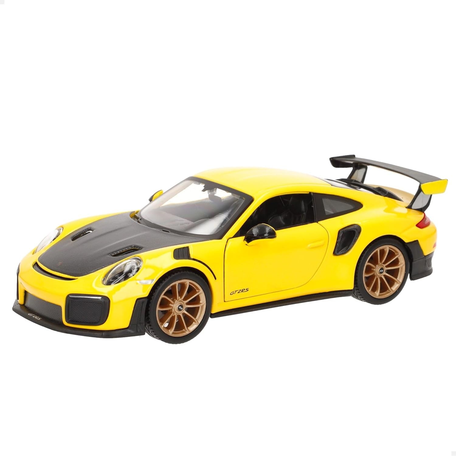 Buy now Maisto Porsche 911 GT2 RS Yellow with Carbon Hood and Gold Wheels Special Edition 1/24 Diecast Model Car at indiglob india