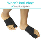 Buy now Vive Bunion Brace (Pair) - Big Toe Corrector Straightener with Splint - Hallux Valgus Pad, Joint Pain Relief, Alignment Treatment - Orthopedic Sleeve Foot Wrap Support for Men and Women (Black) at indiglob india