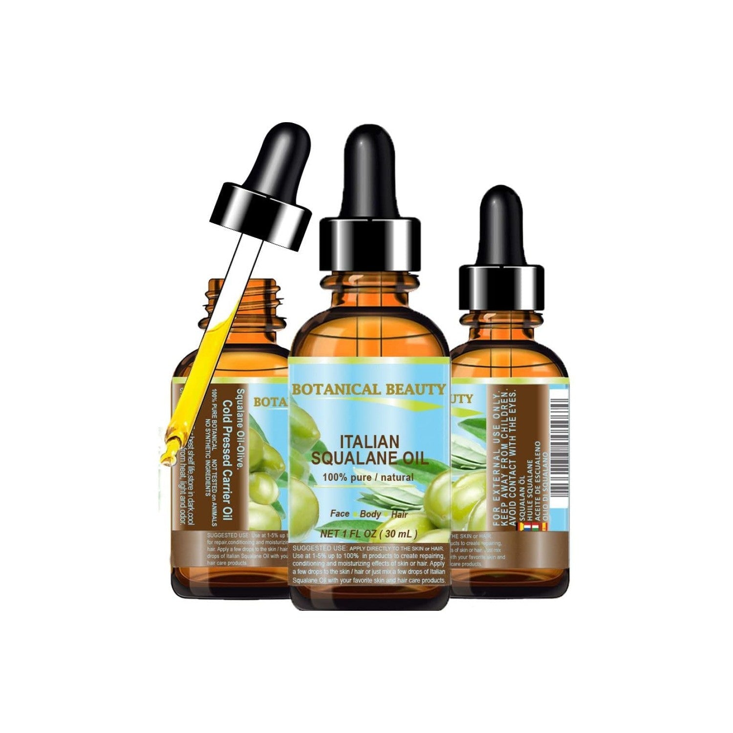 Buy now Botanical Beauty SQUALANE Italian Olive. 100% Pure/Natural/Undiluted Oil. 2 fl.oz- 60ml. 100% Ultra-Pure Moisturizer for Face, Body & Hair. Reliable 24/7 skincare protection 1 Fl Oz (Pack of 1) at indiglob india