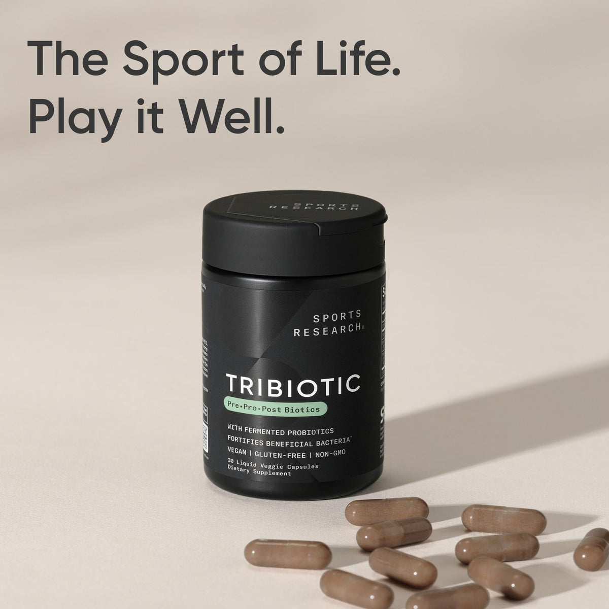 Sports Research® Tribiotic 3-in-1 Pre·Post·Probiotic, 30 Liquid Caps