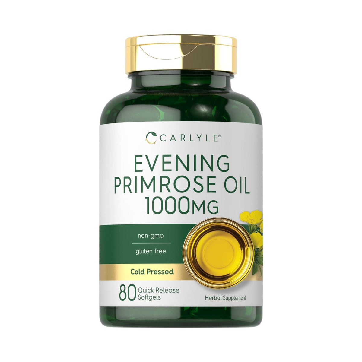 Carlyle Evening Primrose Oil Supplement 1000mg | 80 Softgel Capsules