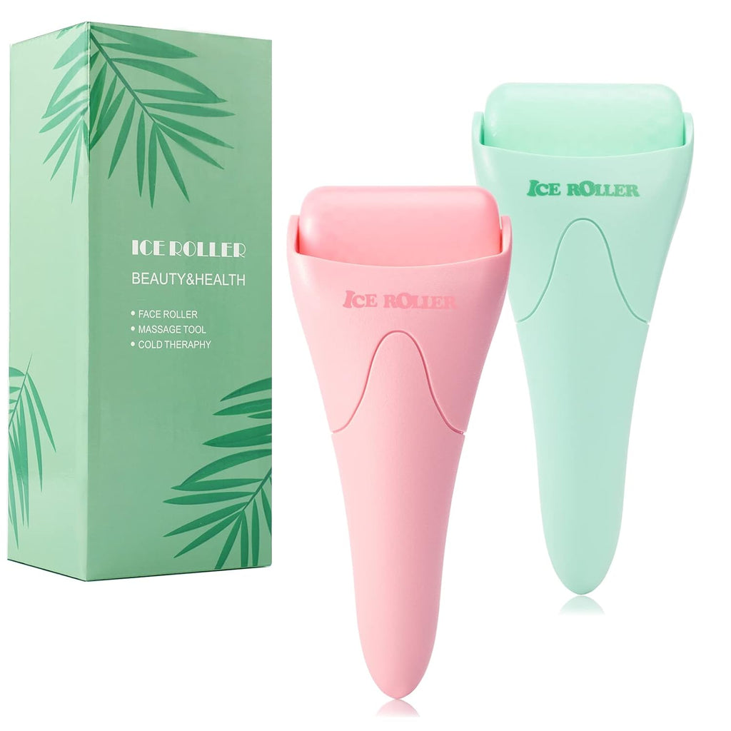 Buy now 2 Pack Ice Roller for Face and Body Massage, Facial Roller Skin Care Tool for Reduce Wrinkles and Puffiness, Migraine Pain Relief and Skin Tighten, Cold Therapy for Cooling and Calming.(Pink+Green) Green+pink at indiglob india