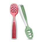 Buy now NumNum Baby Spoons Set, Baby Essentials Pre-Spoon GOOtensils for 6+ Months, First Stage Self-Feeding Spoons for Baby Led Weaning (BLW), Silicone Toddler Utensils, BPA-Free, 2 Pack Gray/Green at indiglob india