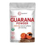 Micro Ingredients Organic Guarana Powder 1,000mg Per Serv, 8 Ounces | 220mg Natural Caffeine Energizer, Brazilian Herbal Extract, Raw, Bulk Superfood, Coffee Substitute, Vegan Friendly, & Non-GMO