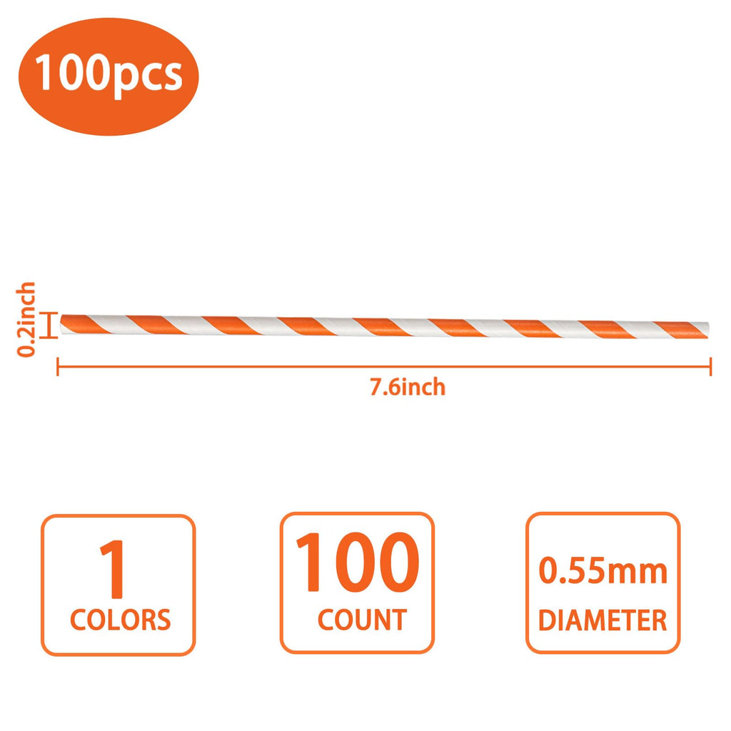 Spritz Straws Compatible with Aperol,Disposable and Cocktail Straws Compatible with Aperol,100pcs,Orange