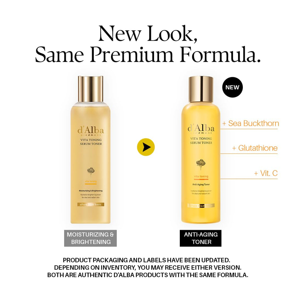 d'alba Piedmont White Truffle Vita Toning Serum Toner (6.08 fl. oz) | Glass Skin with Double Vitamin Skincare, Face Moisturizer, Korean Skin Care, Dark Spots, Even Skin Tone, Serum-Like Toner