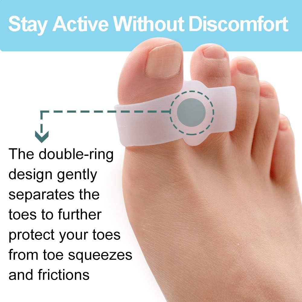 Buy now Welnove Pack of 12 Bunion Corrector, Toe Separators with 2 Loops, Big Toe Spacer Suitable for Bunion and Overlap Toe (White) at indiglob india