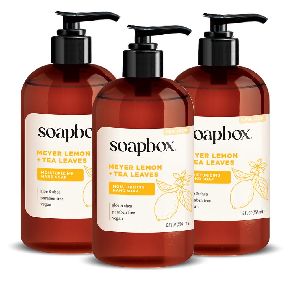 Buy now Soapbox Liquid Hand Soap, Coconut Milk & Sandalwood, Gentle & Moisturizing Hand Wash for Kitchen and Bathroom, Vegan & Cruelty Free Scented Hand Soap 12 Ounce Pump Bottles (Pack of 3) at indiglob india