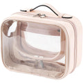 Buy now Veki Transparent Makeup Bag Travel Cosmetic Bags Case Waterproof Toiletries Bag Large Capacity Open Storage Bags Organizer With Zipper, Portable Make Up Organizer for Women and Girls Large Pink at indiglob india