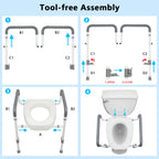 Toilet Seat Risers for Seniors with Handles, 3.5-inch Rise