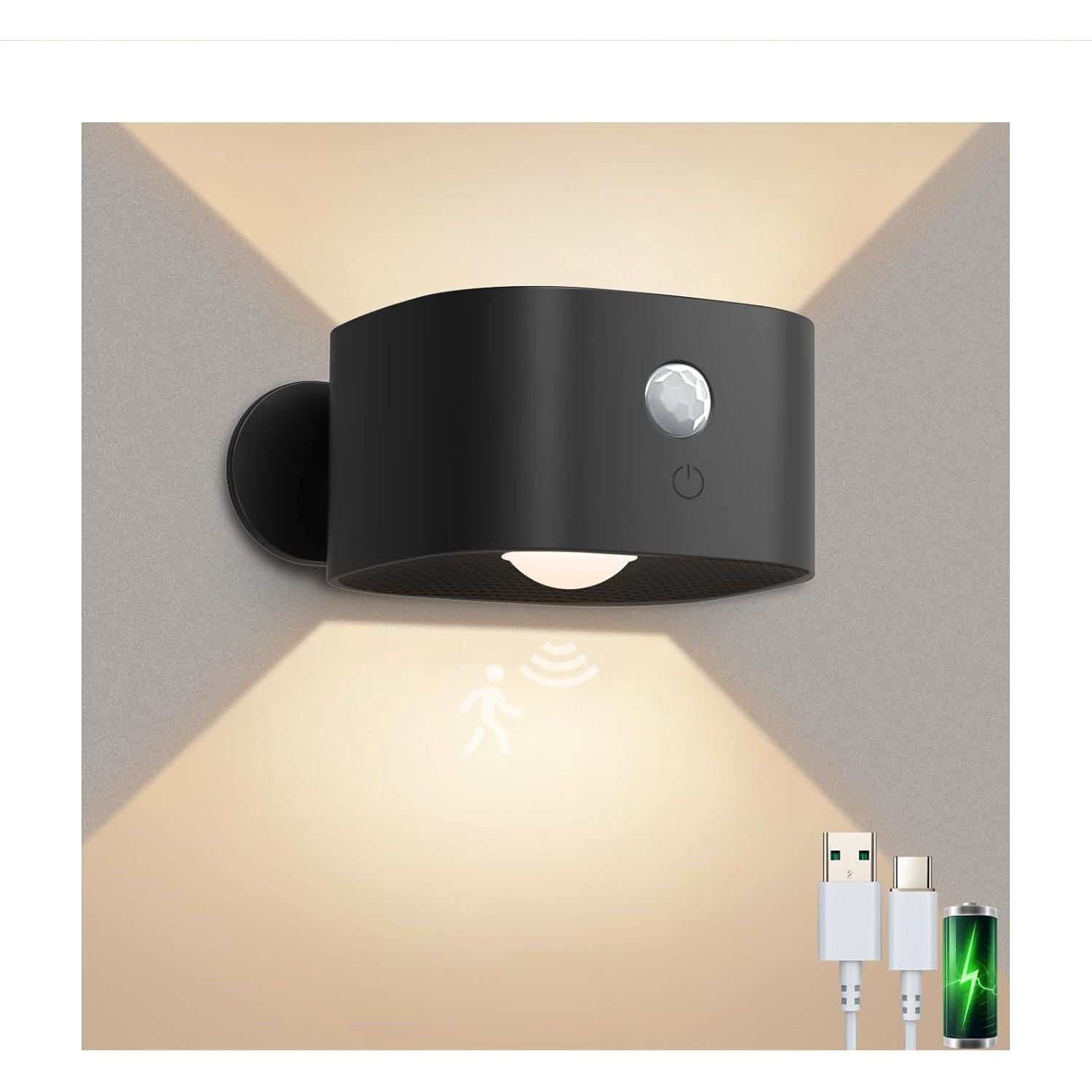 Buy now LED Wall Sconce, Wall Mounted Lamp with Rechargeable Battery Operated USB Port 3 Color Temperature & 3 Brightness Level 360°Rotate Magnetic Ball, Cordless Light for Reading Study Bedside Black-C at indiglob india