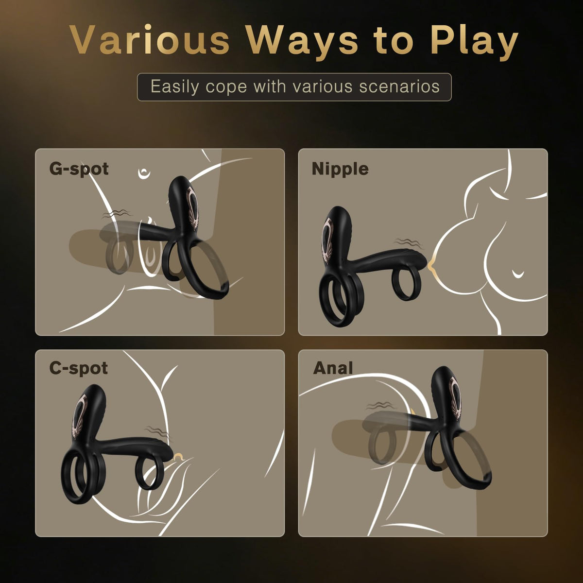 Vibrating Cock Ring with 360° Twisting G-Spot Stimulator – 2026 New Penis Sleeve Extender with 10 Vibration Modes, Penis Ring Couples Sex Toy for Clitoral & Testicle Stimulation, Adult Couple Vibrator